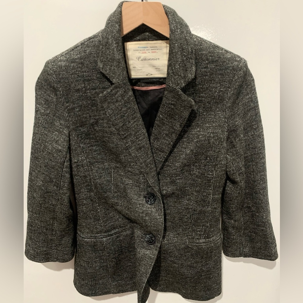 Cartonnier Charcoal Blazer Womans Size Small Great Condition Preppy